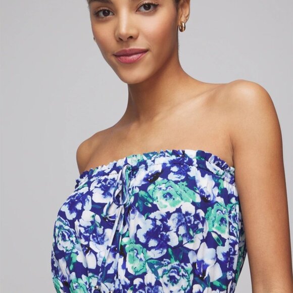 WHBM Strapless Maxi Coverup, Color: Michelle Floral Midnight - Picture 2 of 3